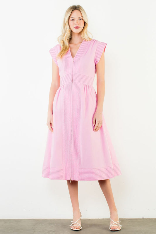 THML Short Sleeve Zip Up Dress