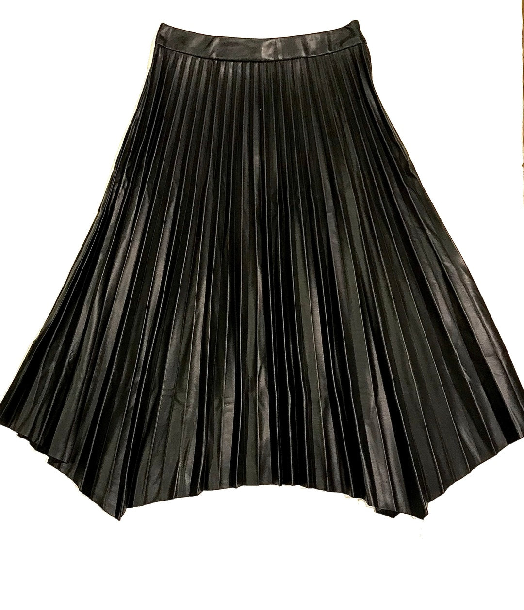 Ellison faux pleated leather skirt KS-1118