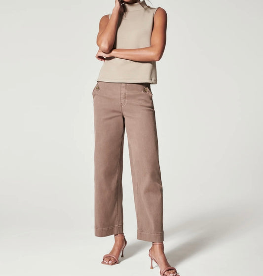 Spanx twill cropped wide leg pant
